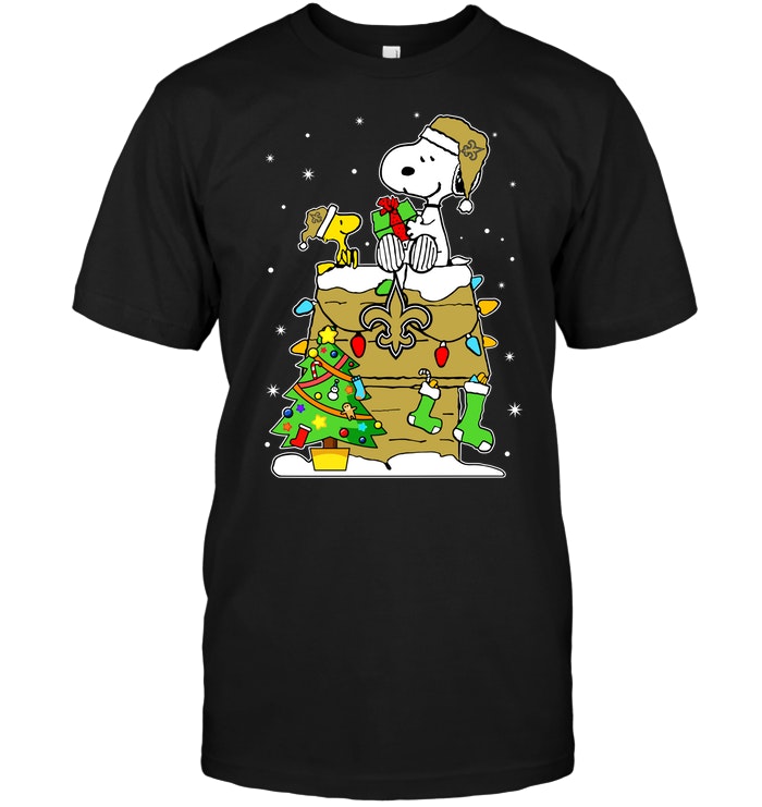 New Orleans Saints "snoopy & Woodstock Christmas" T-Shirt
